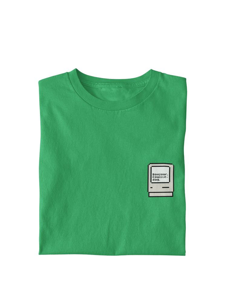 "Bonjour. Couilledag" Version Apple - T-shirt bio