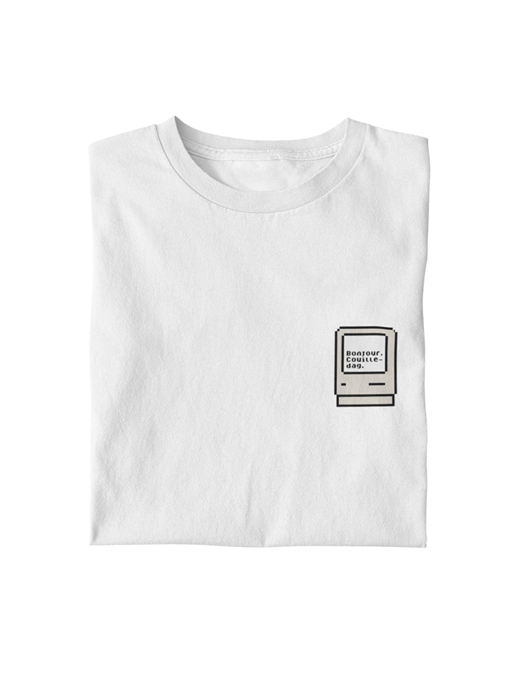 "Bonjour. Couilledag" Version Apple - T-shirt bio