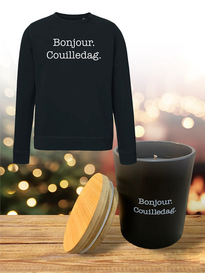 Pack "Bonjour. Couilledag." - Sweatshirt + bougie