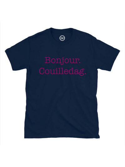 T-shirt homme Bonjour. Couilledag.