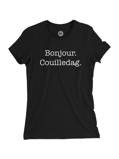 T-shirt femme Bonjour. Couilledag.