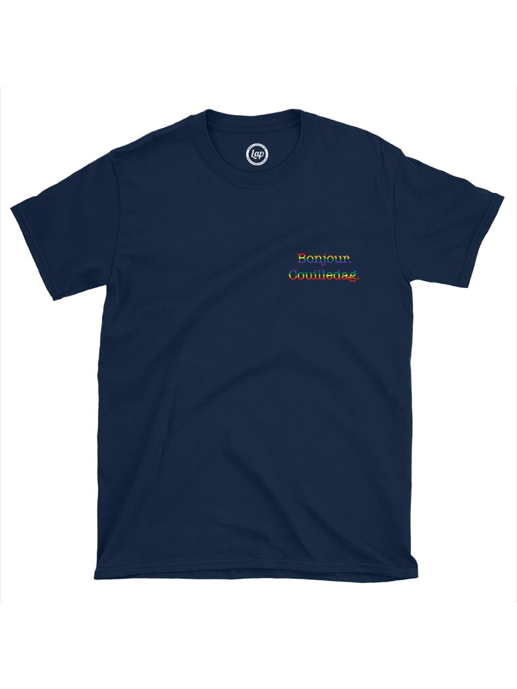 Bonjour. Couilledag - T-shirt belge impression coeur